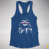 Pride Sloth Asexual Flag Sunglasses Women's Racerback Tank - Royal